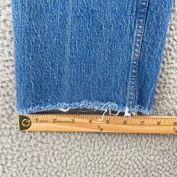 Abercrombie & Fitch Jeans Womens 32 14 Blue 90s Straight Curve Love Frayed Hem - Picture 11 of 12